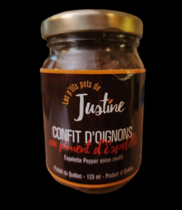 Les p'tits pots de Justine - Confit d'oignons au piment d'espelette