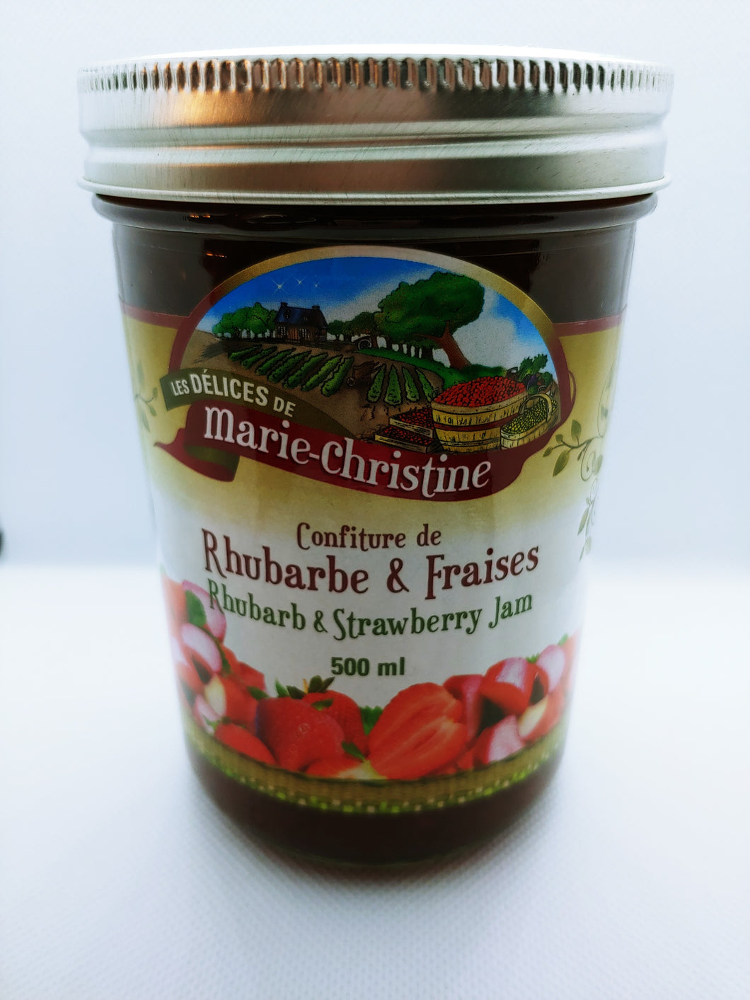 Délices de Marie-Christine - Confiture rhubarbe et fraises 500 ml